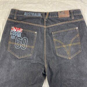 Coogi Dark Blue Denim Shorts Men's Size 40x13 Back Pocket Hit Loose Baggy Fit